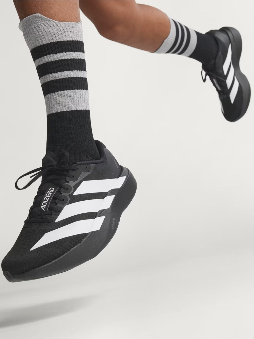 ADIDAS Adizero EVO Black & White Running Shoes Athletic Sneakers